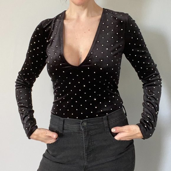 Sparkle Studded Bodysuit | Velvet | Size S - Picture 3 of 8